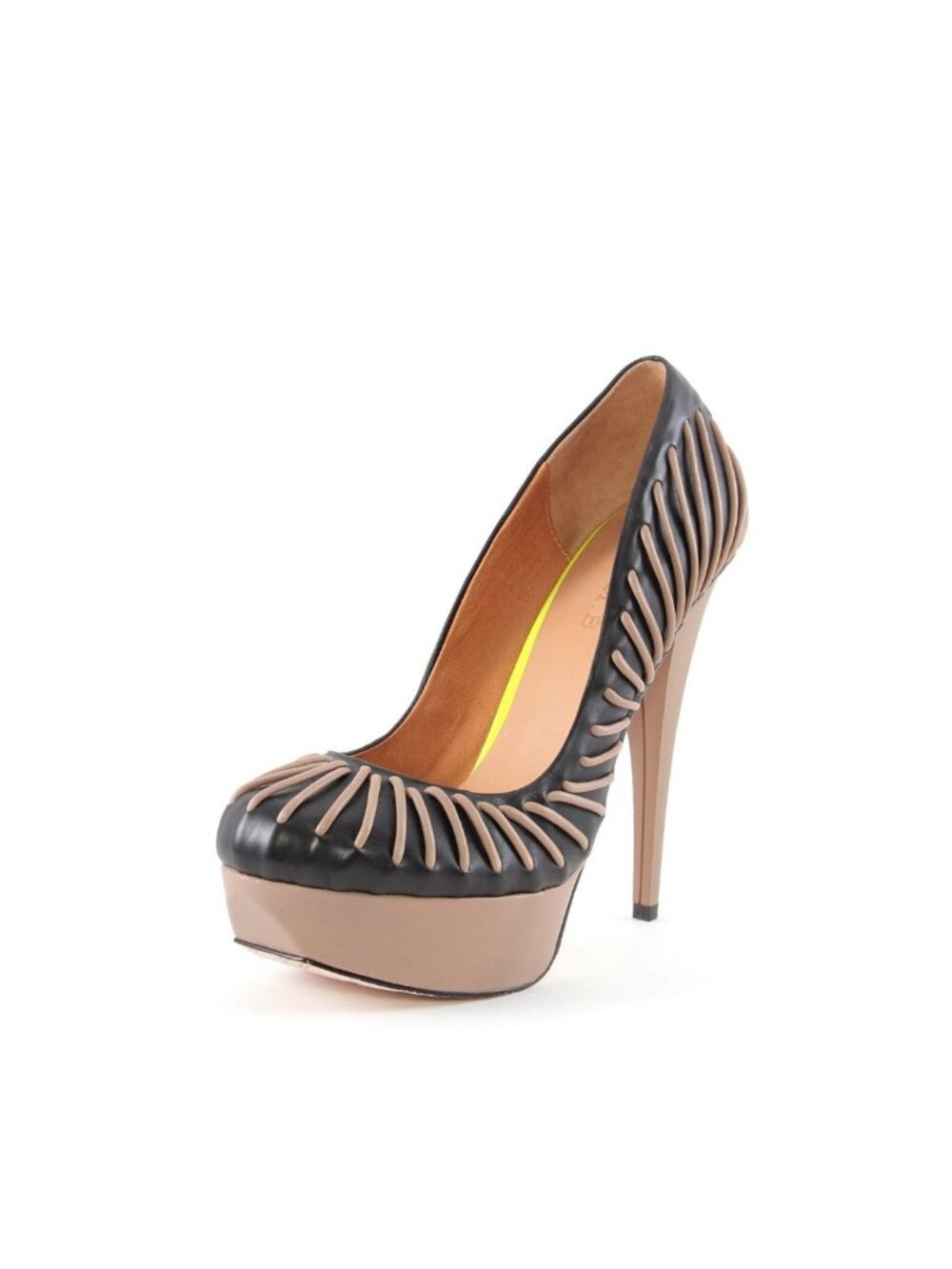 Gwen Stefani L.A.M.B. Holiday Platform Pump High Heels Black Taupe Nude